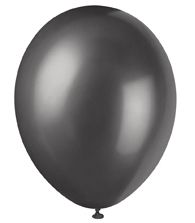 Black Pearlised Latex Balloons - 12'' - Pack of 8