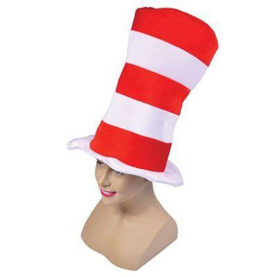 Adult Red and White Striped Top Hat