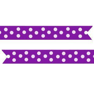 Polka Dot Pre Printed Ribbon Purple - 25mm - Per Metre