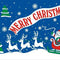 Merry Christmas Blue Polyester Fabric Flag 5ft x 3ft