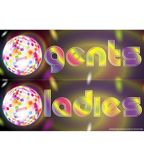 Disco Party Toilet Signs - Ladies & Gents
