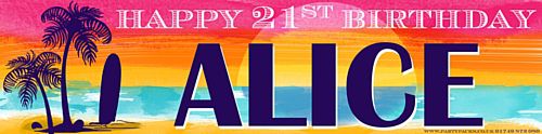Tropical Sunset Personalised Banner - 1.2m