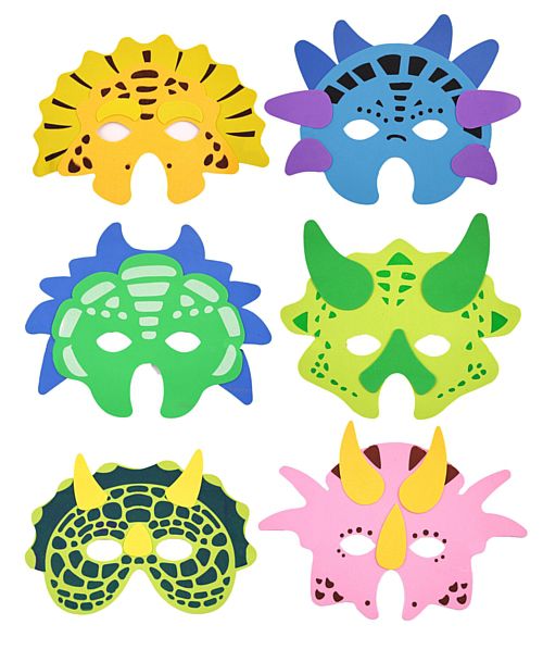Assorted Dinosaur Foam Masks - Each