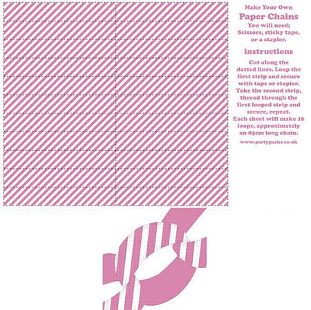 Stripe Pink Paper Chain Kit - A3 Card