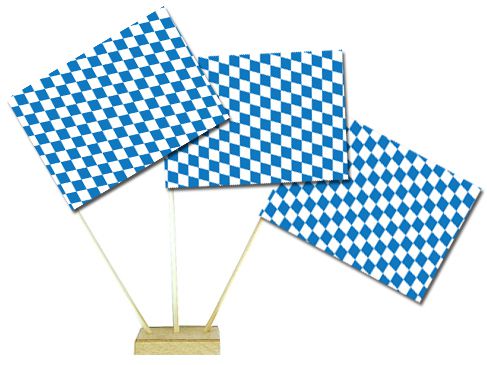 Bavarian Paper Table Flags - 15cm on 30cm Pole