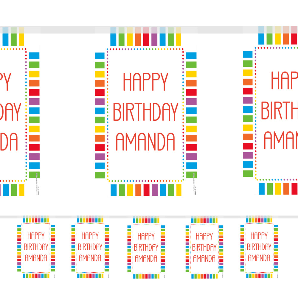 Personalised Rainbow Celebration Themed Bunting 3m | Party Packs