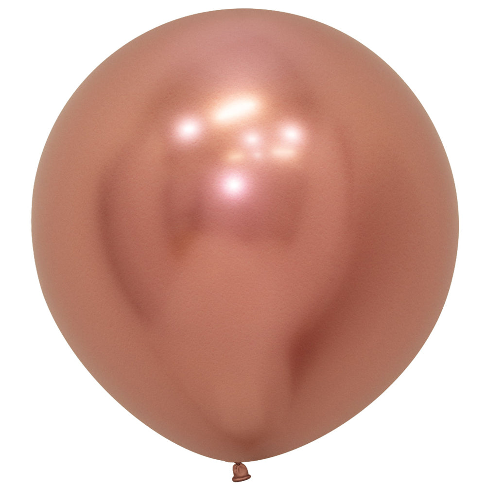 Large Chrome Metallic Rose Gold Latex Balloons 24 Pack of 3