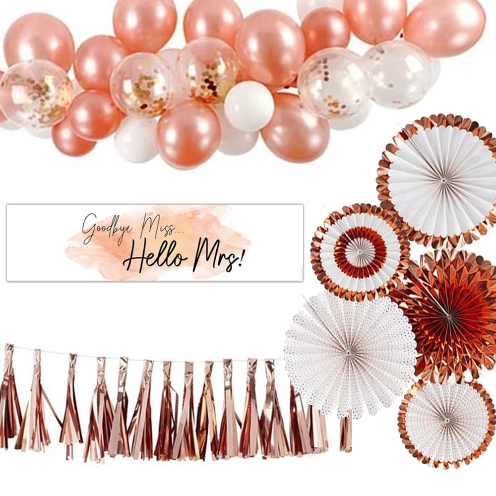 Rose Gold Hen Party Decoration Pack