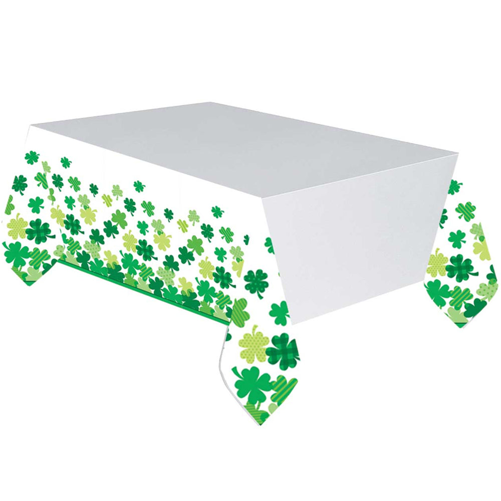 Shamrock Bloom Plastic Table Cover - 137cm x 260cm