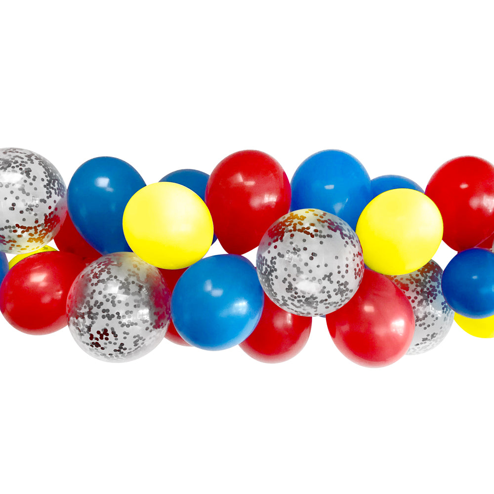 Red, Yellow and Blue Balloon Arch Garland DIY Kit - 2.5m