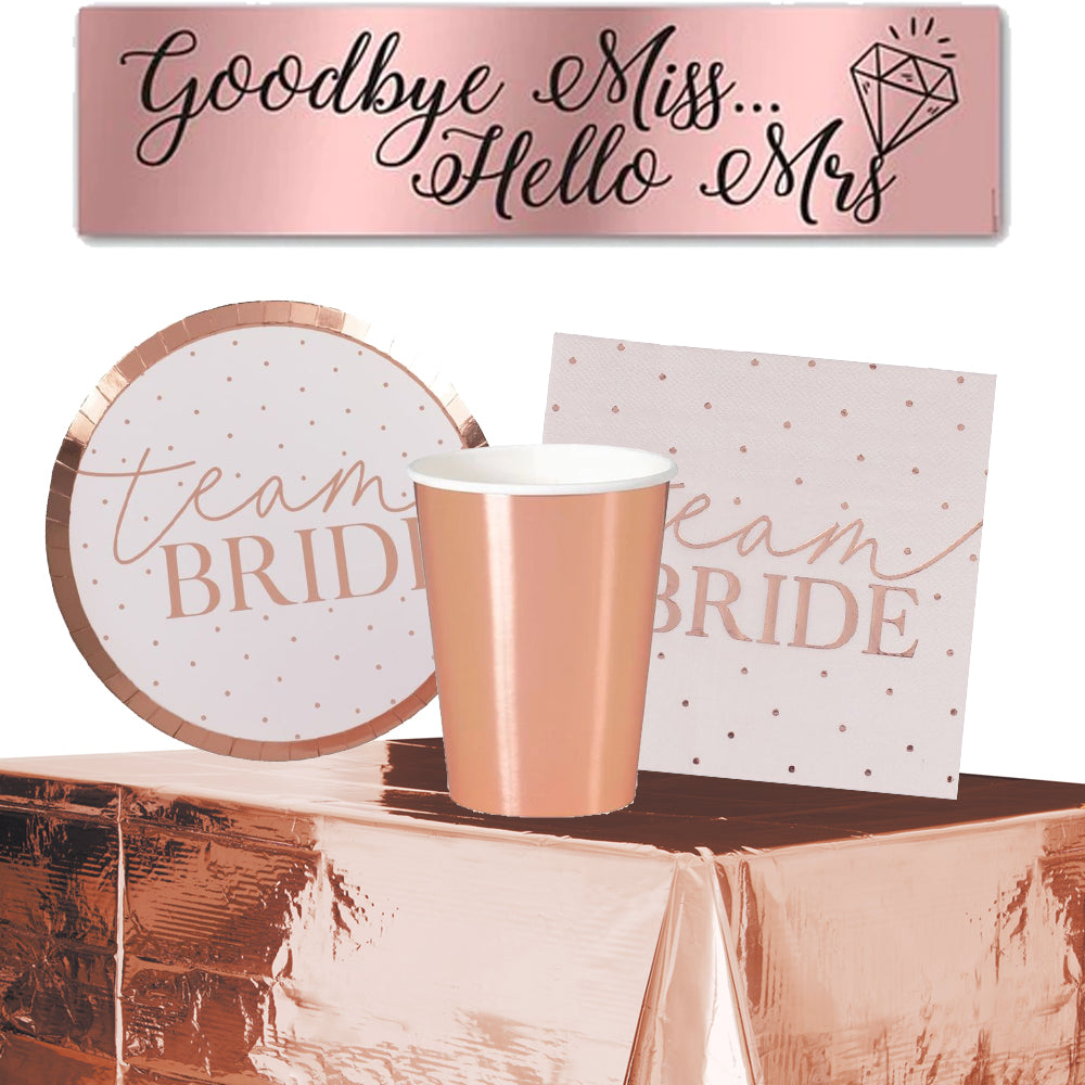 Team Bride Hen Party Tableware Pack for 8 with FREE Banner!