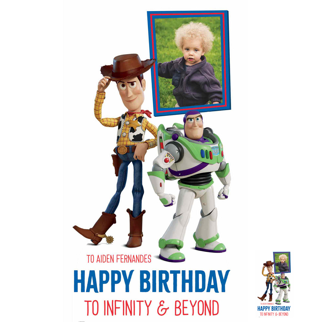 Personalised Disney Toy Story Lifesize Cardbard Cutout With Message and Photo - 183cm