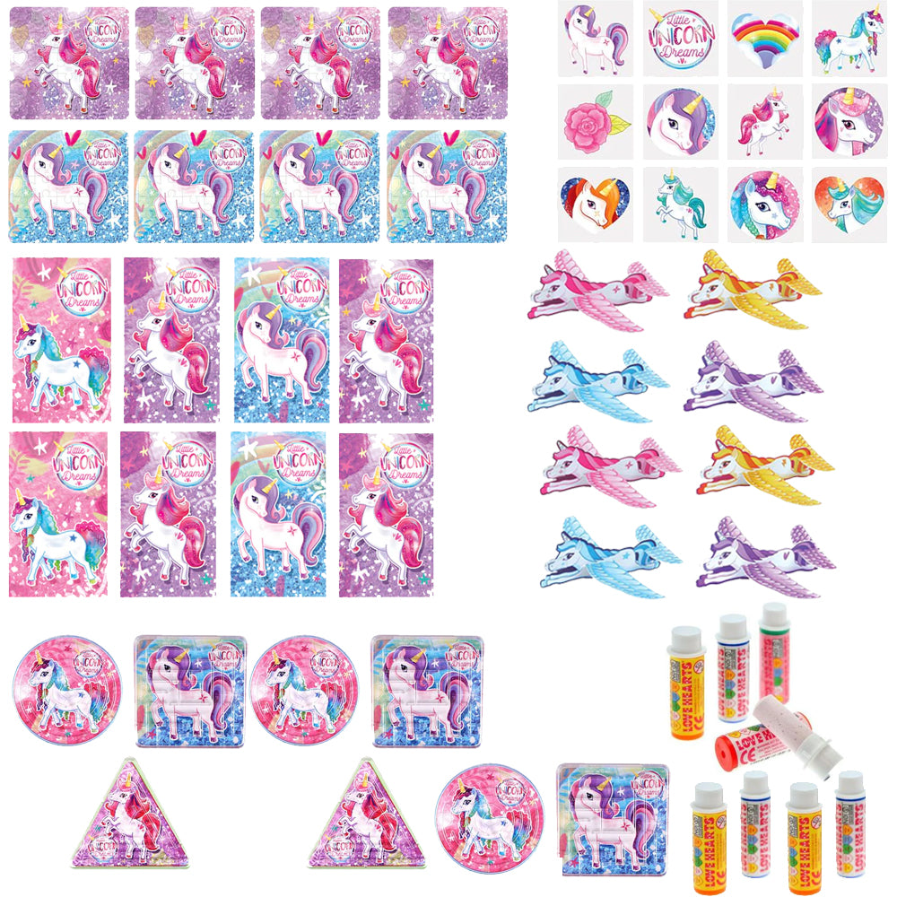 Unicorn Party Bag Fillers Pack  - 64 Pieces