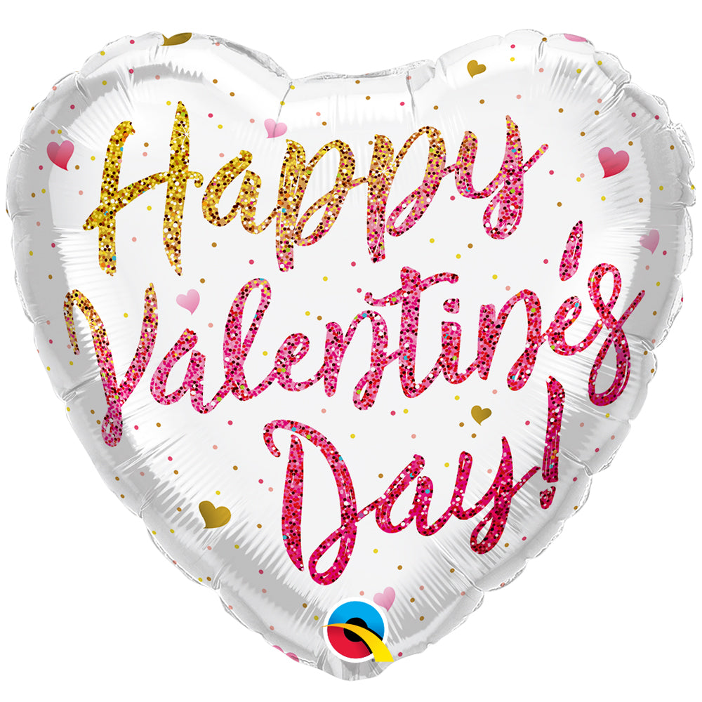 Happy Valentine's Day Ombre Sparkle Foil Balloon - 18"