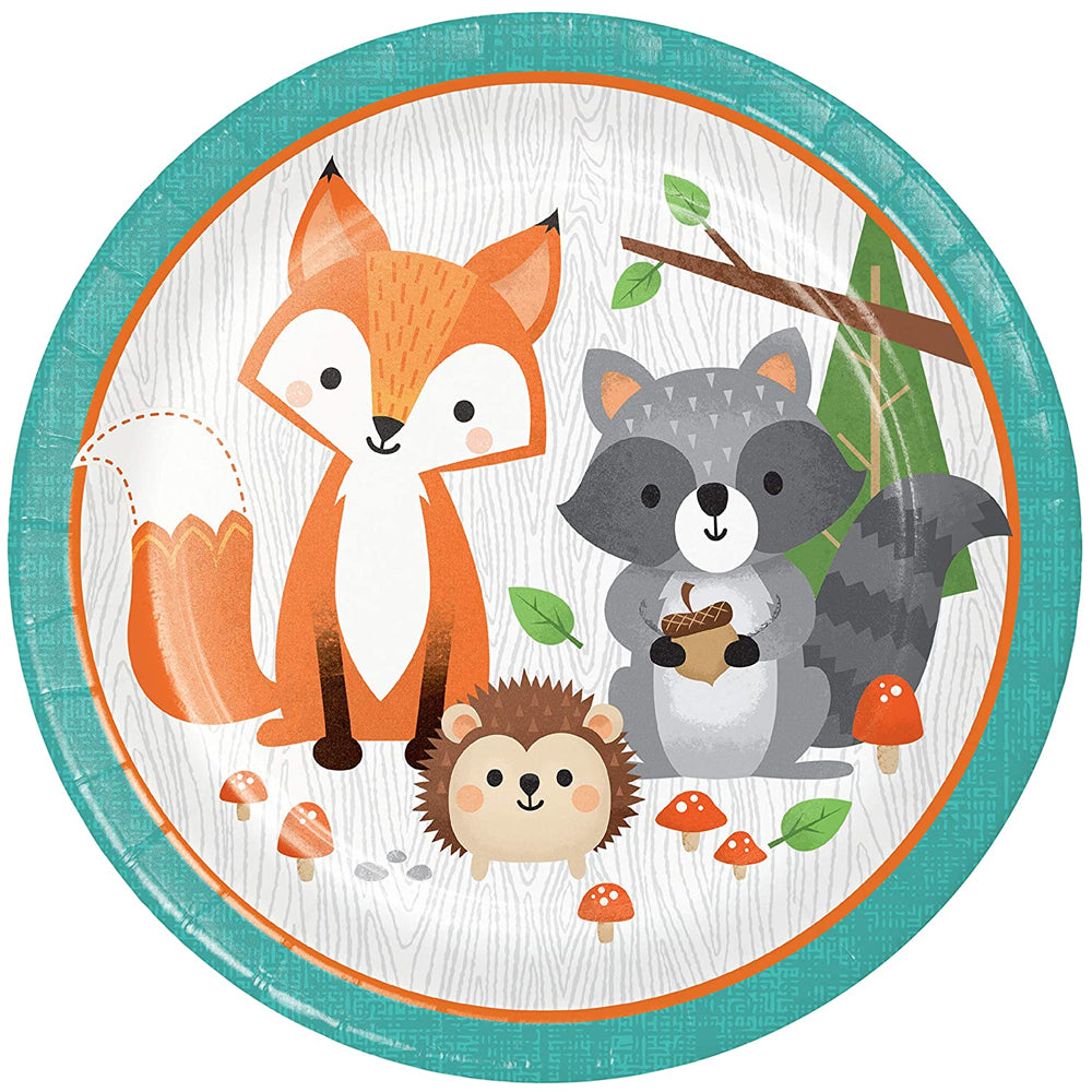 Woodland Animals Paper Plates - 23cm - Pack of 8 – Party Packs