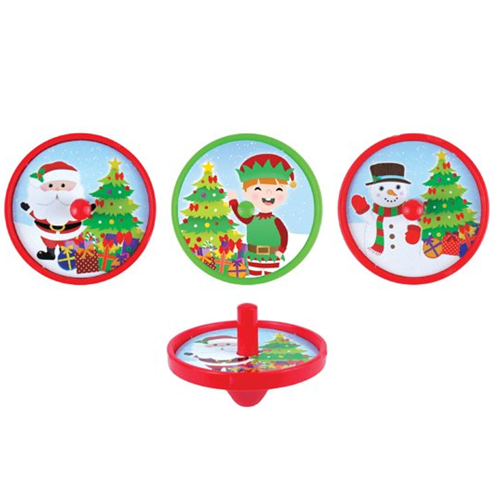 Christmas Spinning Top - Assorted Designs - 4cm - Each