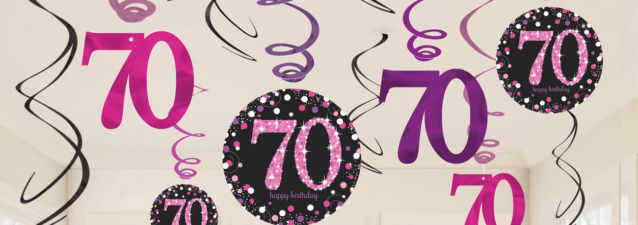 70th Birthday Pink Celebration Party Supplies