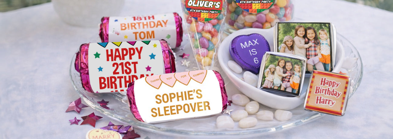 Custom Sweets Personalised Sweets & Chocolates - Custom Party Favours - Party Packs