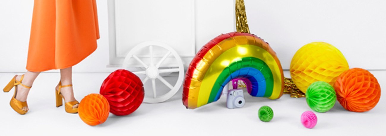 rainbow party supplies including rainbow party decorations