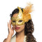 Gold Feather Venetian Masquerade Eye Mask