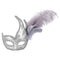 Silver Feather Venetian Masquerade Eye Mask