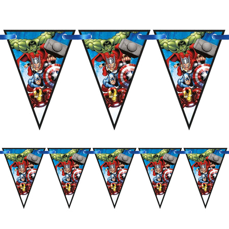 Avengers Evergreen Triangle Flag Card Bunting - 2.3m