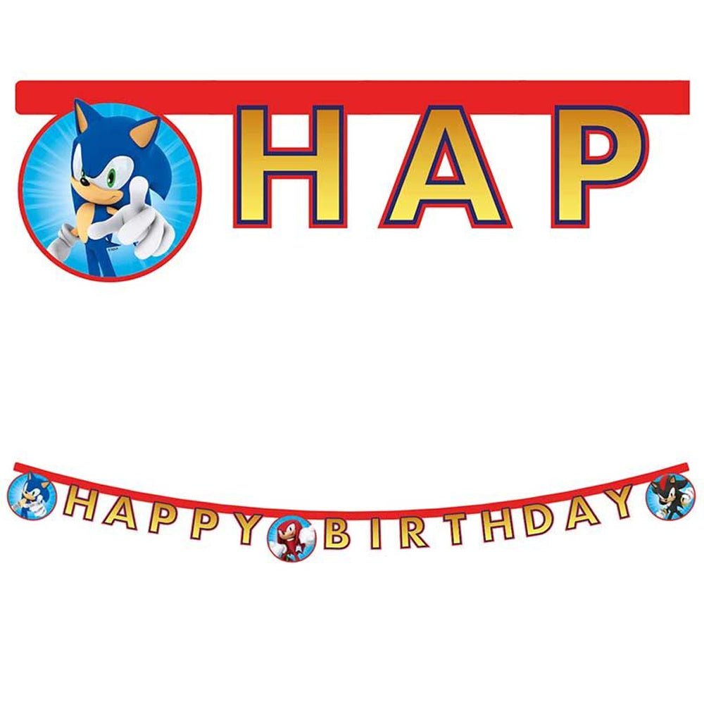Sonic The Hedgehog Happy Birthday Banner - 2m