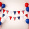 Red, White and Blue and Union Jack Flag Fabric Bunting - 6m