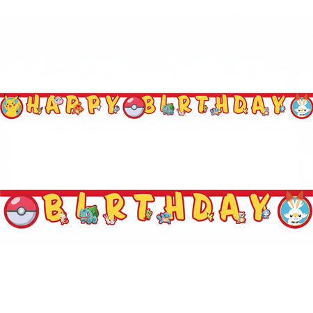 Pokemon Happy Birthday Letter Banner - 2m