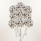 10 Cow Print Latex Balloons Bunch with Ribbons Plain Background