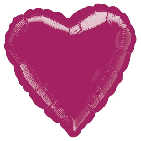 Burgundy Heart Shaped Foil Balloon - 18