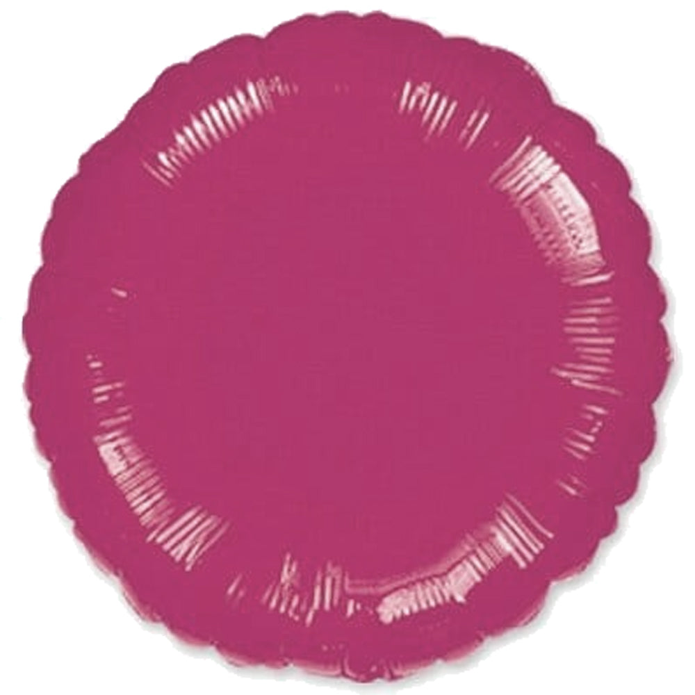 Burgundy Round Foil Balloon - 18"
