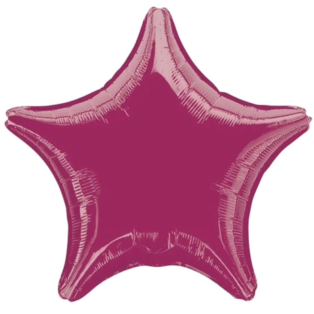 Burgundy Star Foil Balloon - 19"