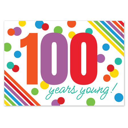 Rainbow 100th Birthday Poster - A3