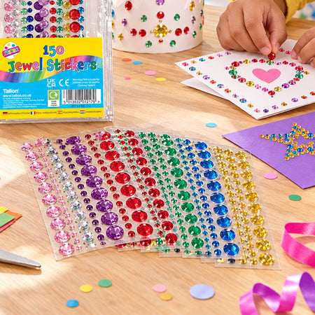 Assorted Self Adhesive Gems for Craft - Pack of 150