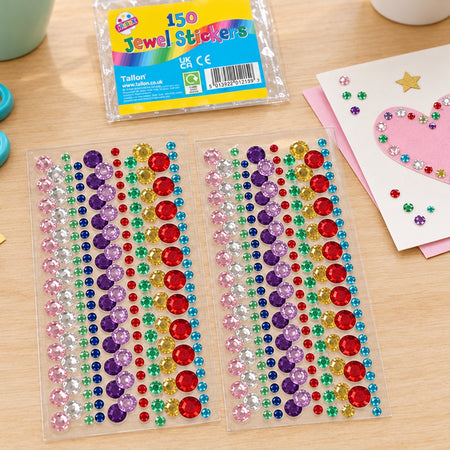 Assorted Self Adhesive Gems for Craft - Pack of 150