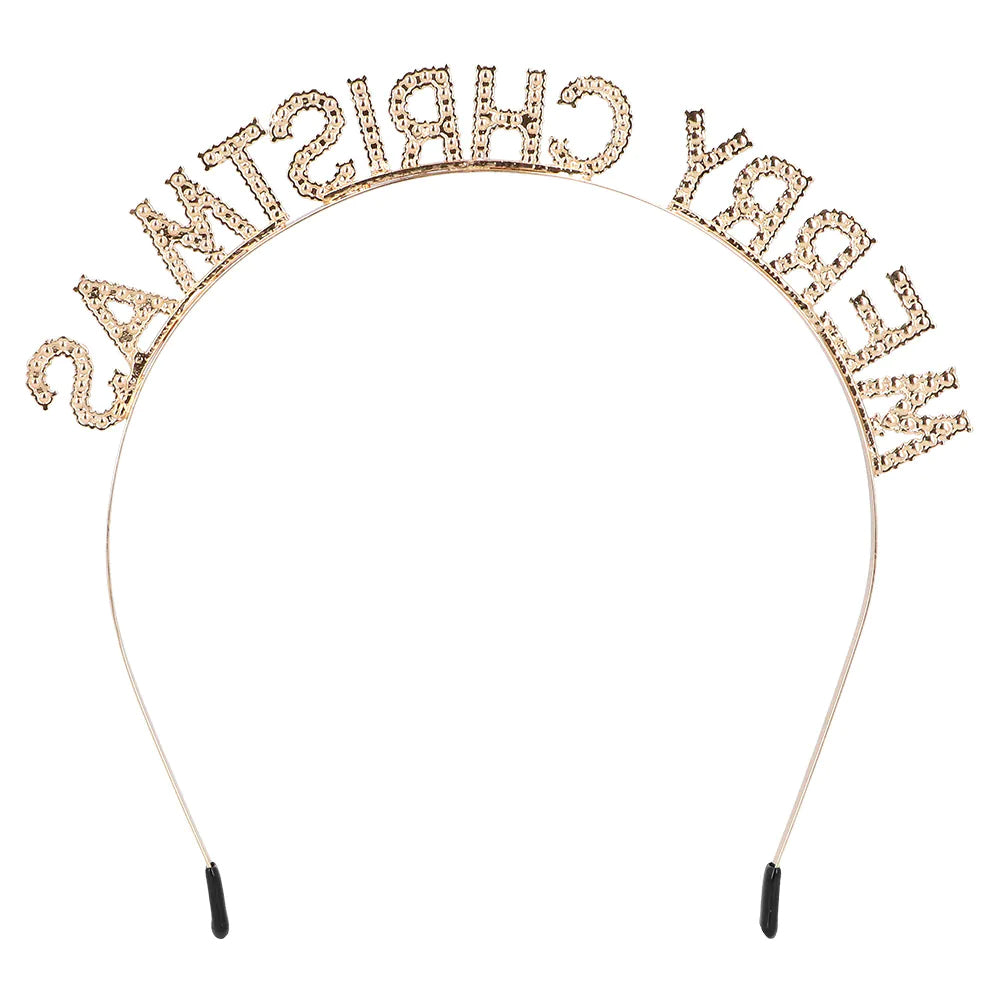 Metal Merry Christmas Tiara Headband