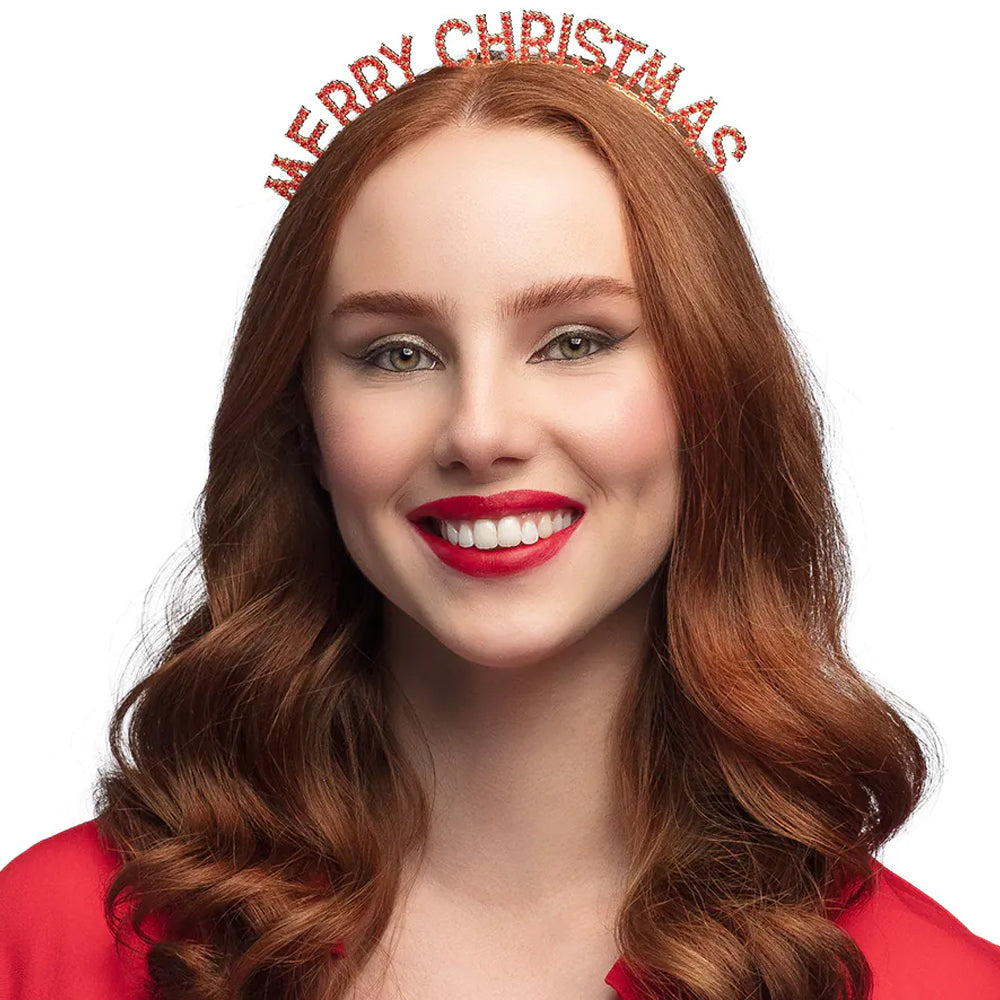 Metal Merry Christmas Tiara Headband