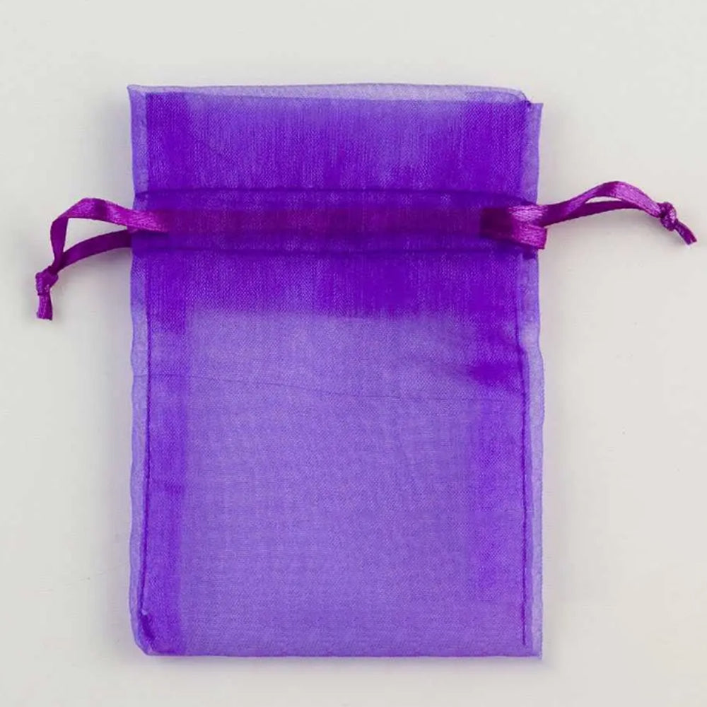 Purple Organza Bags - Pack of 10