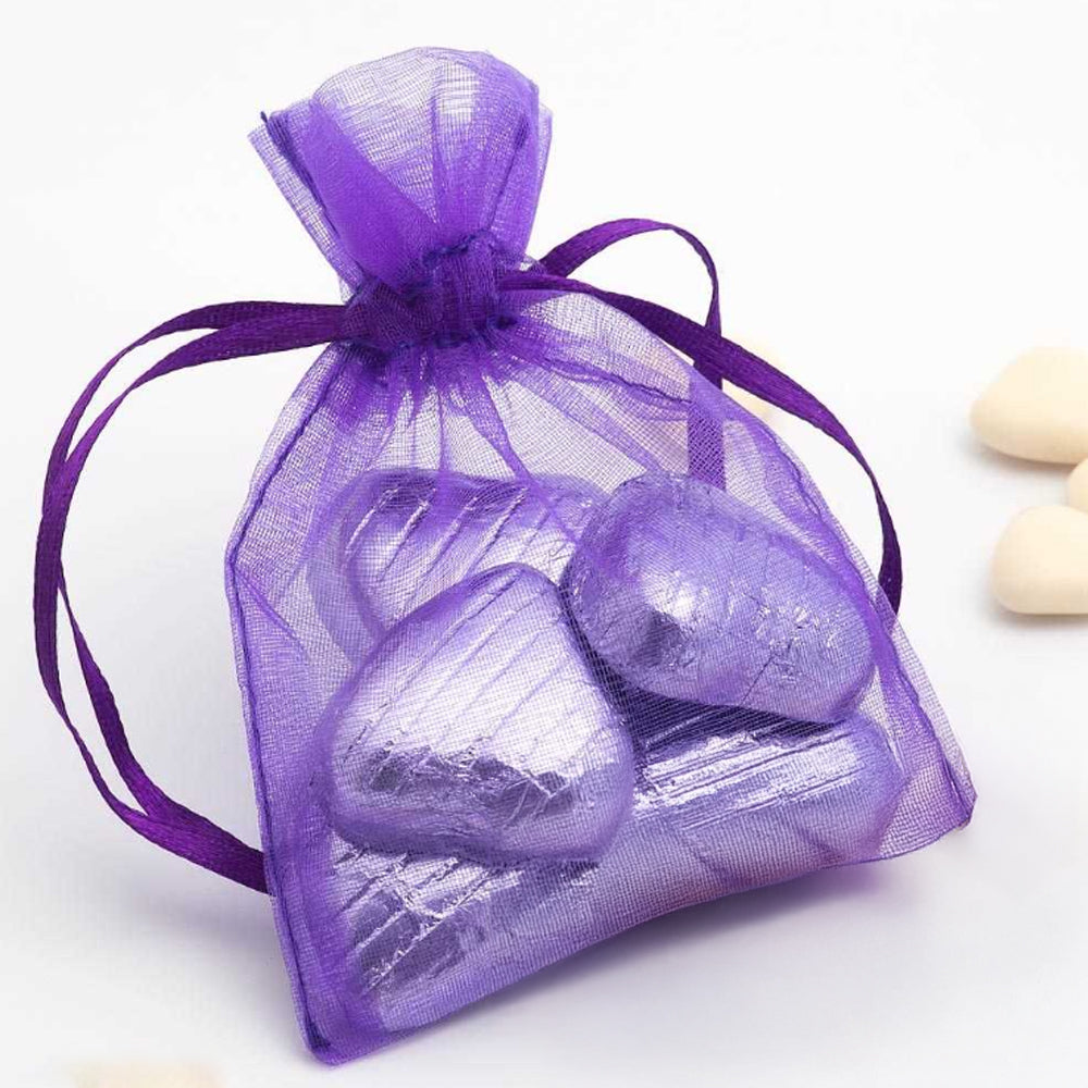 Purple Organza Bags - Pack of 10