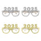 2025 New Year Gold & Silver Novelty Glasses - Pack of 4