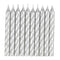 Silver Metallic Spiral Candles - Pack of 10