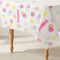 Pink Dots First Birthday Rectangular Plastic Tablecloth - 2.1m