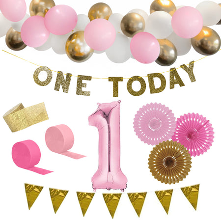 1st Birthday Pink Decoration Party Pack
