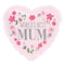 Mother's Day Pink Floral Heart Foil Balloon - 18
