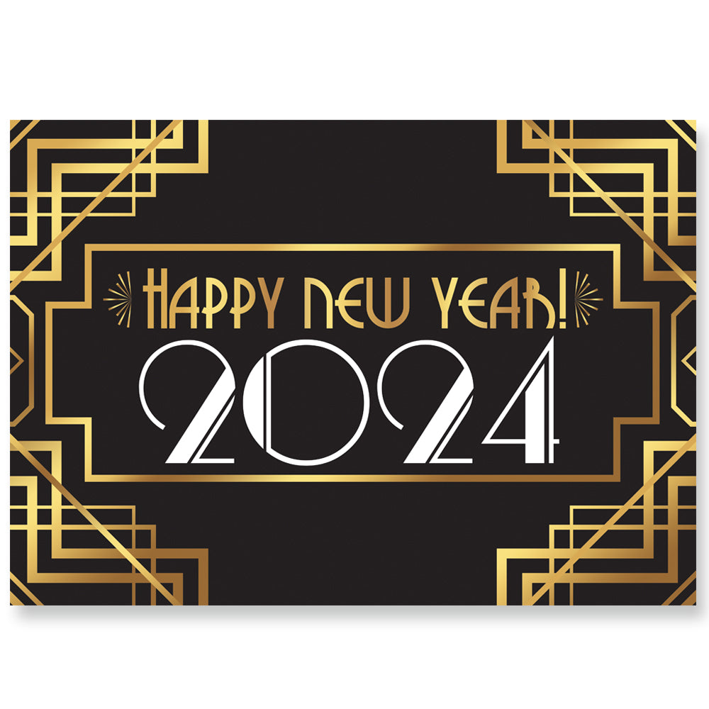 1920's Style Happy New Year 2024 Poster Decoration - A3