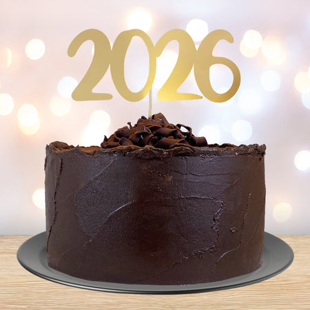 2026 New Year Gold Foil Cake Topper