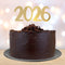 2026 New Year Gold Foil Cake Topper