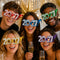 2027 Glittered Card Glasses - 5 Assorted Colours - Each
