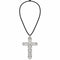 Silver Cross Ornate Pendant Necklace